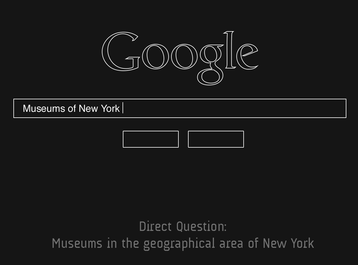 Google page Museums of New York