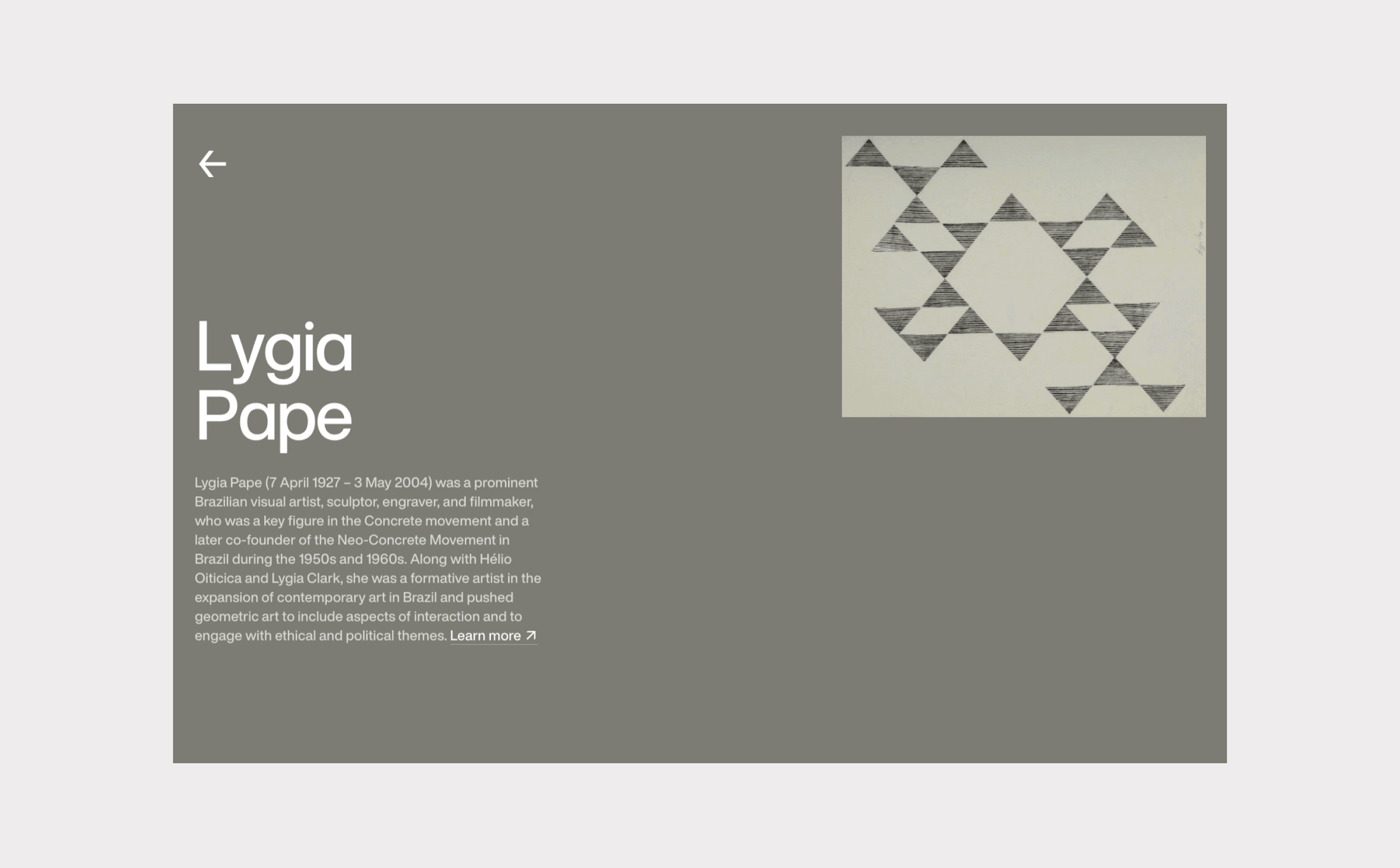 Featured artist page Lygia Pape